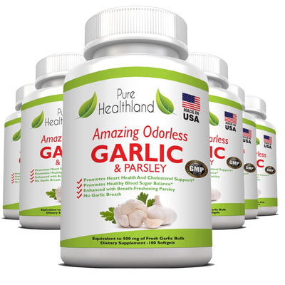 Odorless Garlic And Parsley Supplements - 6 Bottles - Pure Healthland