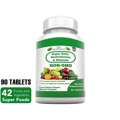 NON GMO Superfood  Multivitamin Tablets - Pure Healthland